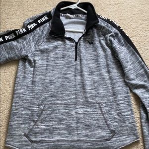 Victorias Secret (PINK) Grey/Black Quarter Zip
